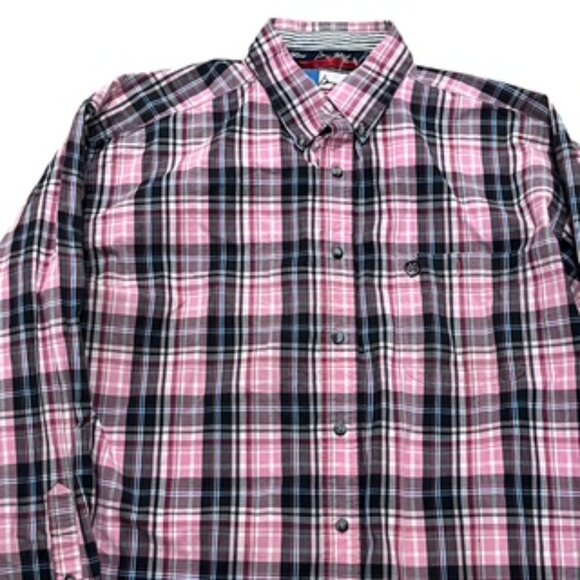 George Strait Women’sShirt Size Large Cowboy Cut Collection By Wrangler Pink Pl - Picture 1 of 12